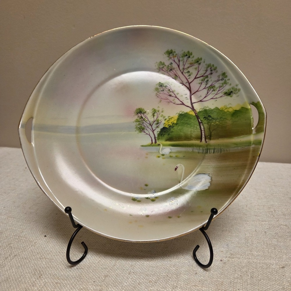 Nippon Handpainted‎ Swan Plate